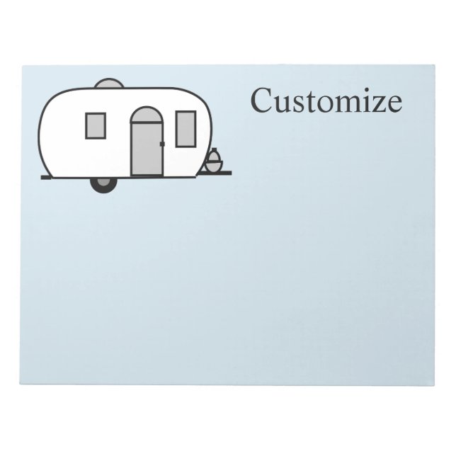 Vintage classic trailer rounded caravan notepad (Front)