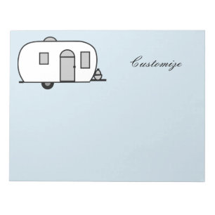 Vintage classic trailer rounded caravan notepad