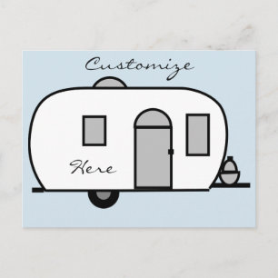 Vintage classic trailer rounded caravan postcard