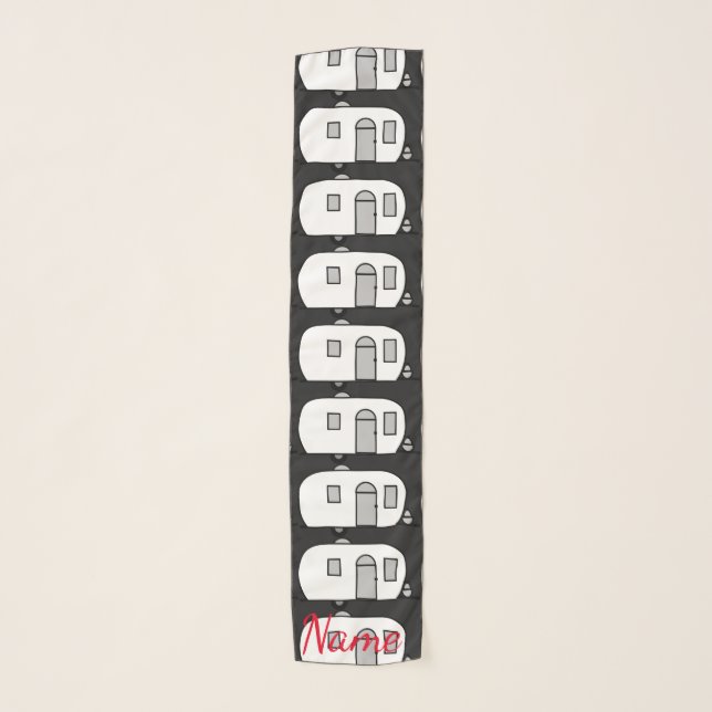 Vintage classic trailer rounded caravan  scarf (Front)
