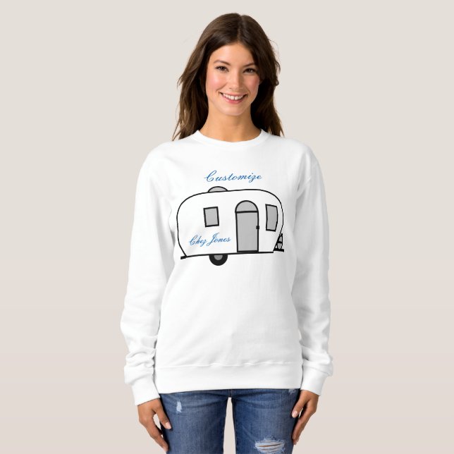 Vintage classic trailer rounded caravan sweatshirt (Front Full)