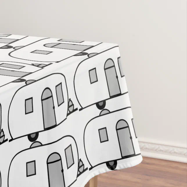 Vintage classic trailer rounded caravan tablecloth Zazzle