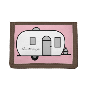 Vintage classic trailer rounded caravan trifold wallet