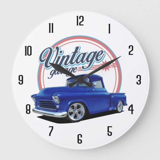 Vintage Classic Truck Large Clock (Front)