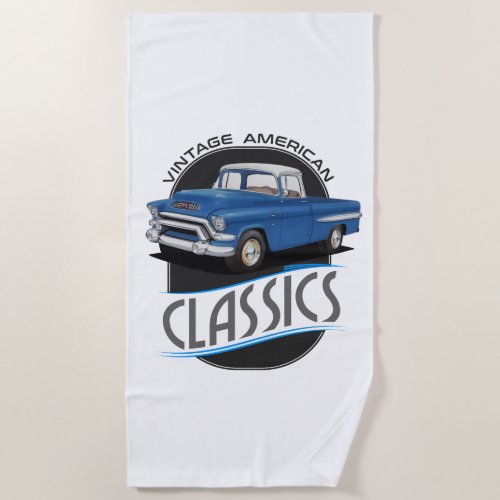 Vintage Classic Trucks Beach Towel