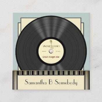 Vintage Classic Vinyl Record Square Business Card by Specialeetees at Zazzle