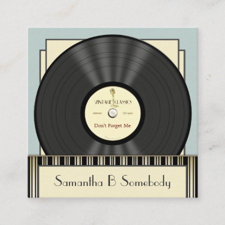Vintage Classic Vinyl Record Square Business Card