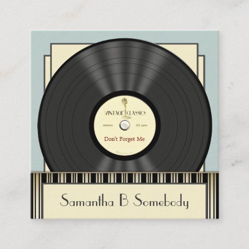 Vintage Classic Vinyl Record Square Business Card