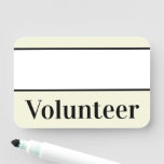 [ Thumbnail: Vintage, Classic "Volunteer" Name Tag ]