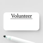 [ Thumbnail: Vintage, Classic "Volunteer" Name Tag ]