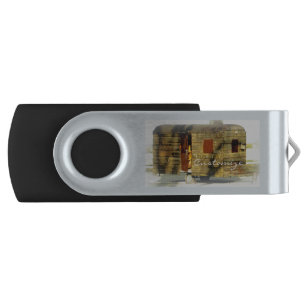 Vintage classic weathered wood caravan flash drive