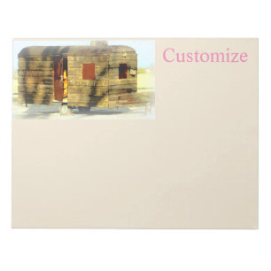Vintage classic weathered wood caravan notepad
