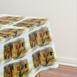 Vintage classic weathered wood caravan tablecloth