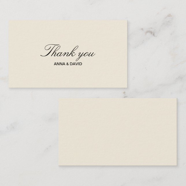 Vintage Classic Wedding Thank you Card (Front/Back)