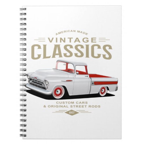 Vintage Classic White Truck Notebook