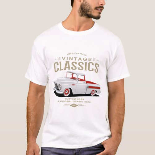 Vintage Classic White Truck T_Shirt