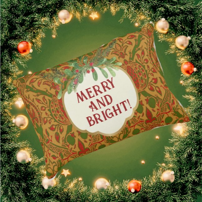 Vintage Classic William Morris Personalized Accent Pillow (Personalize with your own message if you'd like!)