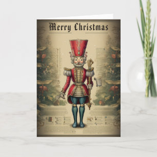 Vintage Classic Wooden Nutcracker Custom Christmas Holiday Card
