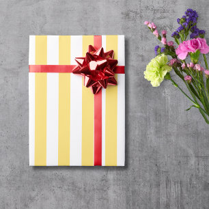 Vintage Classic Yellow & White Stripes Wrapping Paper