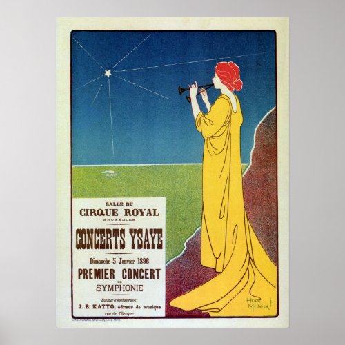 Vintage classical music concert Brussels ad Poster