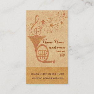 Vintage Classical Music French Horn - DJ Business Card