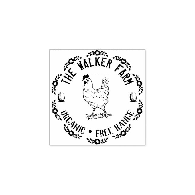 Vintage Classical ⎢ Personalised Egg  Rubber Stamp (Imprint)