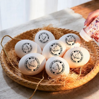 Vintage Classical ⎢ Personalized Farm Fresh Egg Ru Rubber Stamp