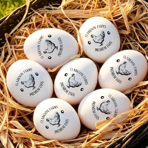 Vintage Classical ⎢ Personalized Farm Fresh Egg Ru Rubber Stamp
