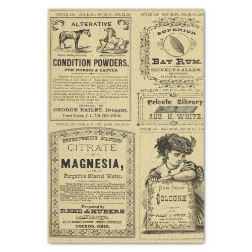 Vintage Classified Ads Tissue Paper