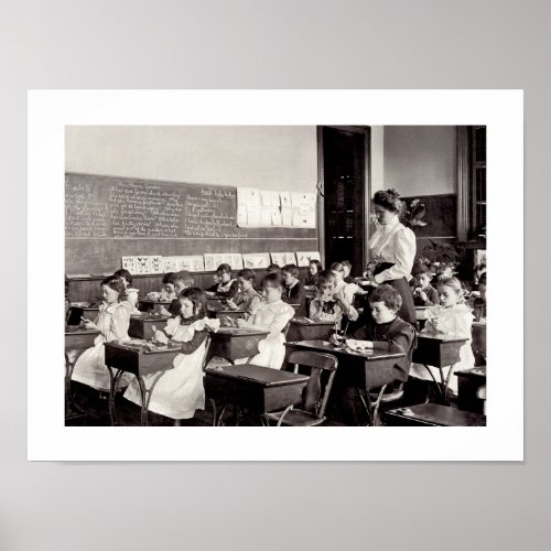 Vintage Classroom Scene Photo Print