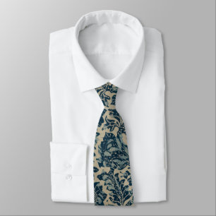 Vintage Classy Blue Floral Pattern Neck Tie