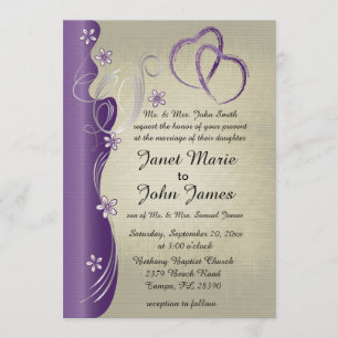 Vintage Classy Curvy Design Amethyst Purple Invitation
