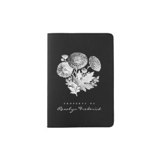 Vintage Classy Floral Personalized Add Your Name Passport Holder