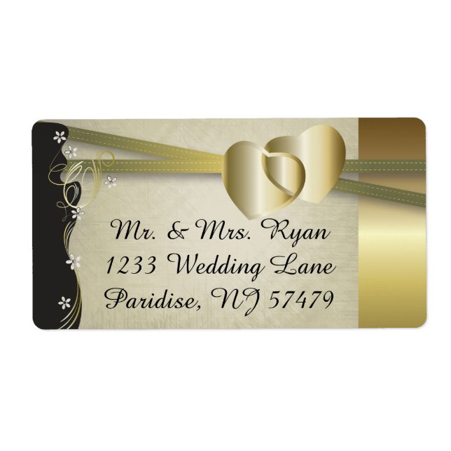 Vintage Classy Gold Heart Label (Front)