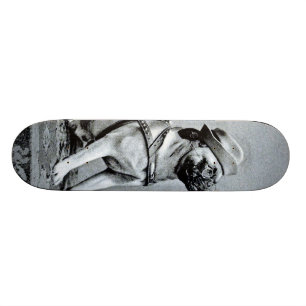 Vintage Classy Pug Photograph Skateboard Deck