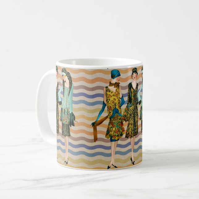 Vintage Classy Woman Art Nouveau  Coffee Mug (Front Left)