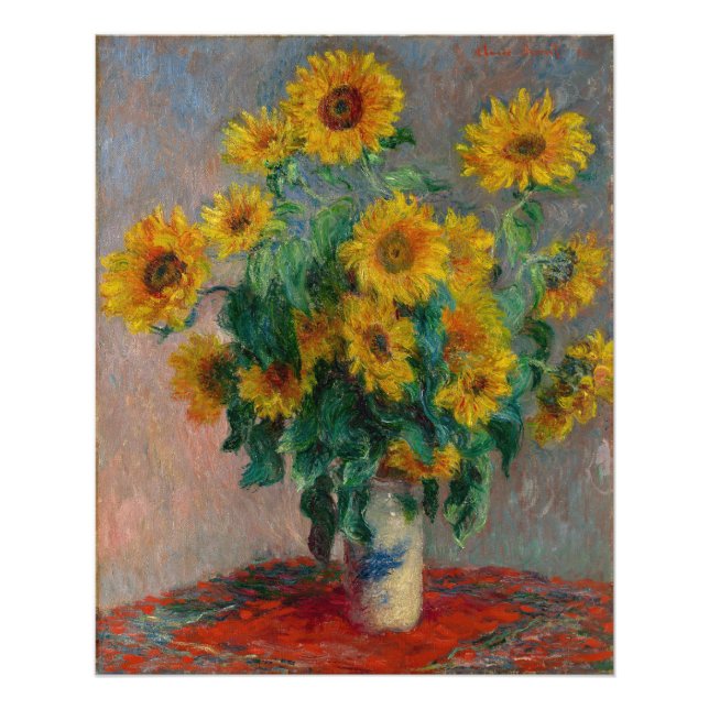 Vintage Claude Monet Bouquet of Sunflowers Photo Print (Front)