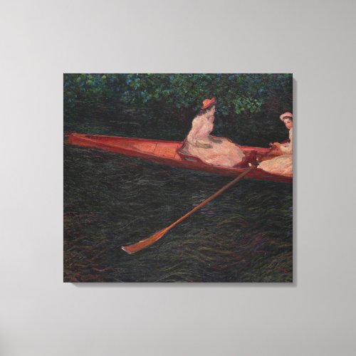 Vintage Claude Monet Canoe on the Epte Canvas Print