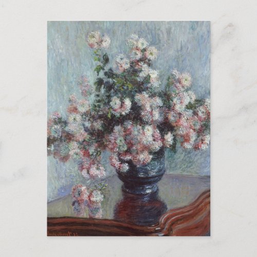 Vintage Claude Monet Chrysanthemums Postcard