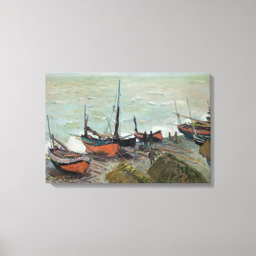 Vintage Claude Monet Fishing Boats  Canvas Print