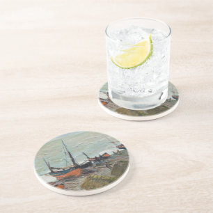 Vintage Claude Monet Fishing Boats   Coaster
