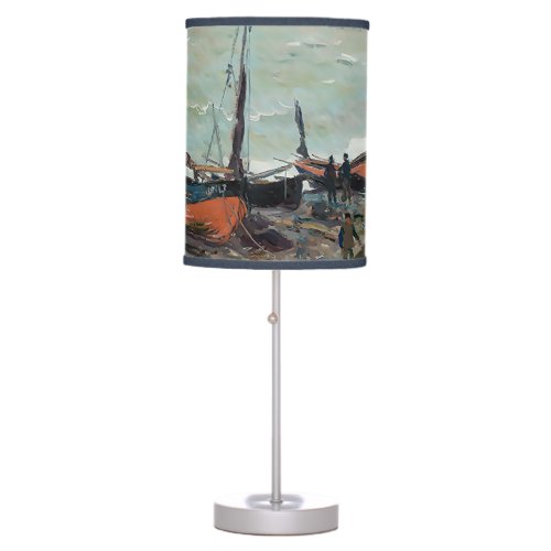 Vintage Claude Monet Fishing Boats   Table Lamp