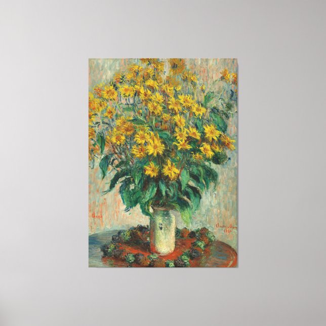 Vintage Claude Monet Jerusalem Artichokes Canvas Print (Front)