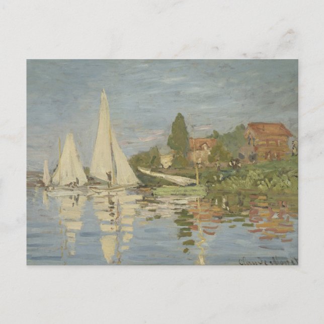 Vintage Claude Monet Regattas at Argenteuil Postcard (Front)