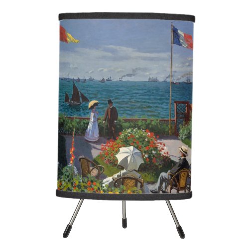 Vintage Claude Monet Terrasse a Sainte_Adresse Tripod Lamp