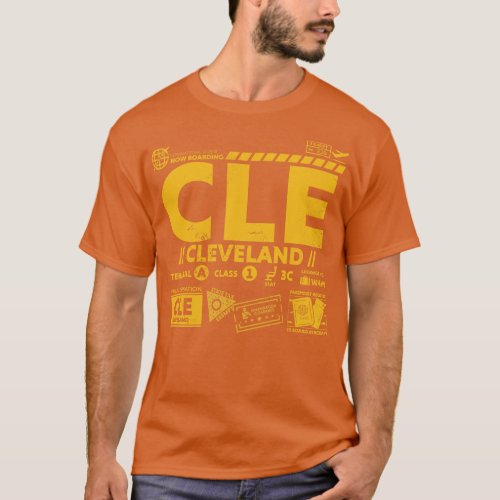 Vintage CLE Airport Code Travel Day Retro Travel T T_Shirt