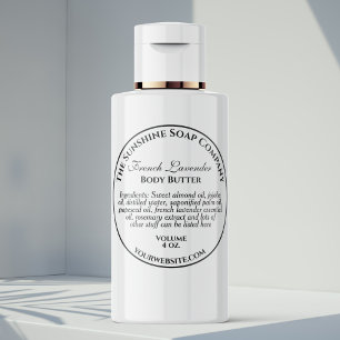 Vintage clear w black text cosmetics bottle label