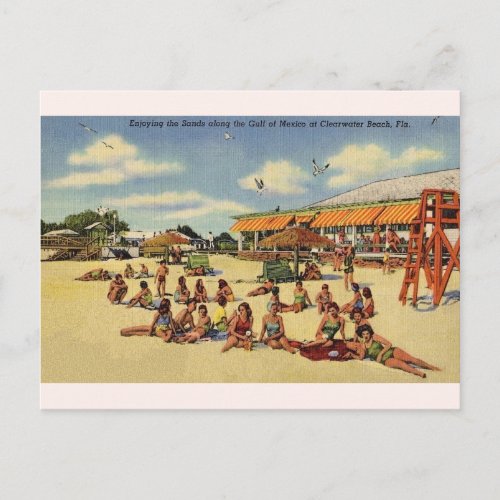 Vintage Clearwater Beach Florida Postcard
