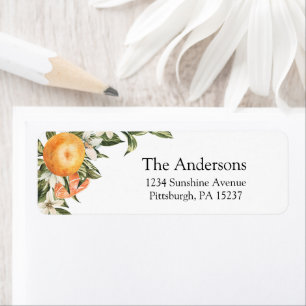 Vintage Clementine Cutie & Greenery Return Address Label
