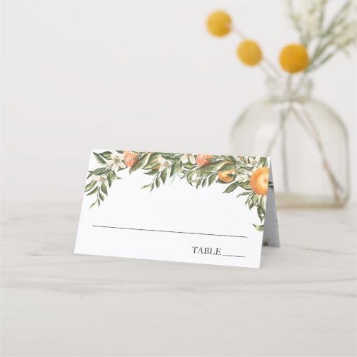 Vintage Clementines and Greenery Name Place Cards